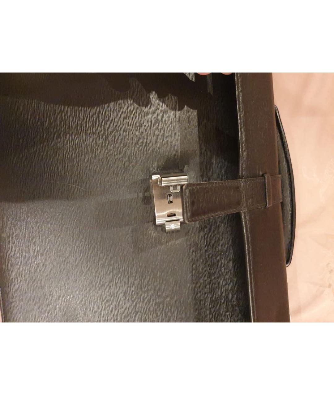 MONTBLANC Черный кожаный портфель, фото 5