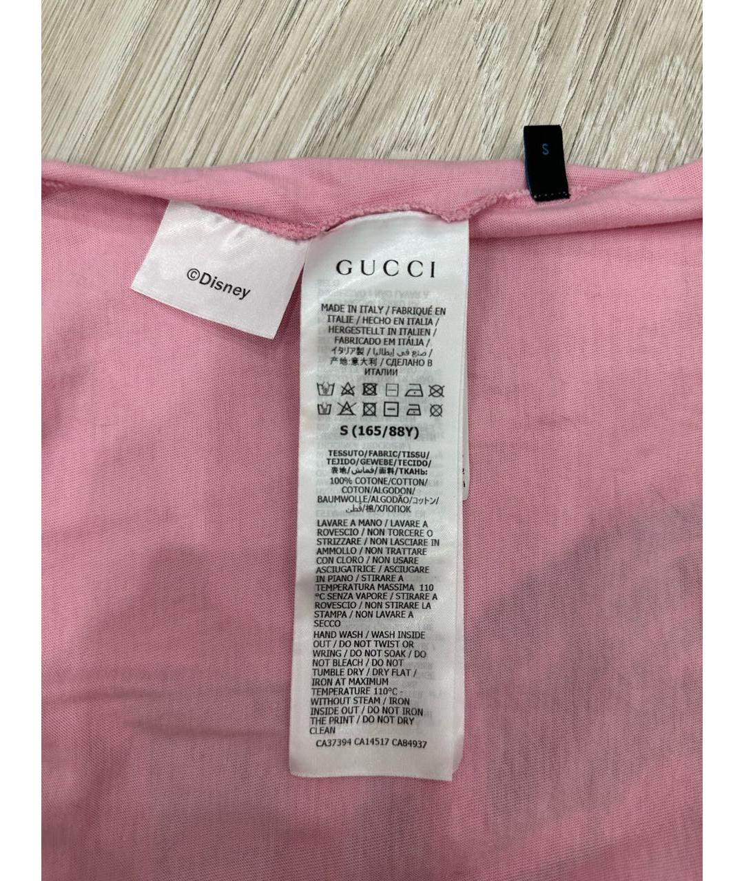 GUCCI Розовая хлопковая футболка, фото 6