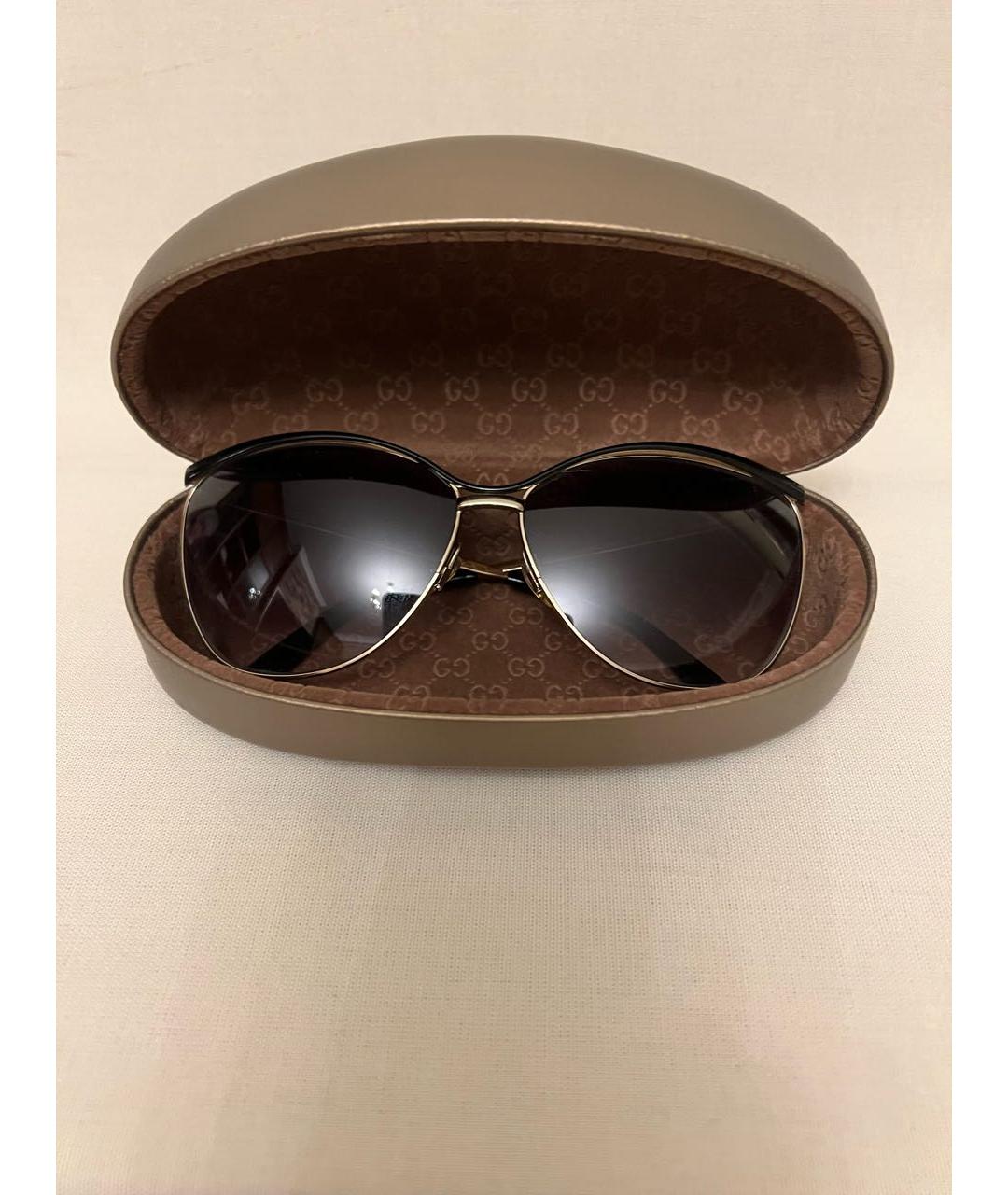 GUCCI Черные металлические солнцезащитные очки, фото 5
