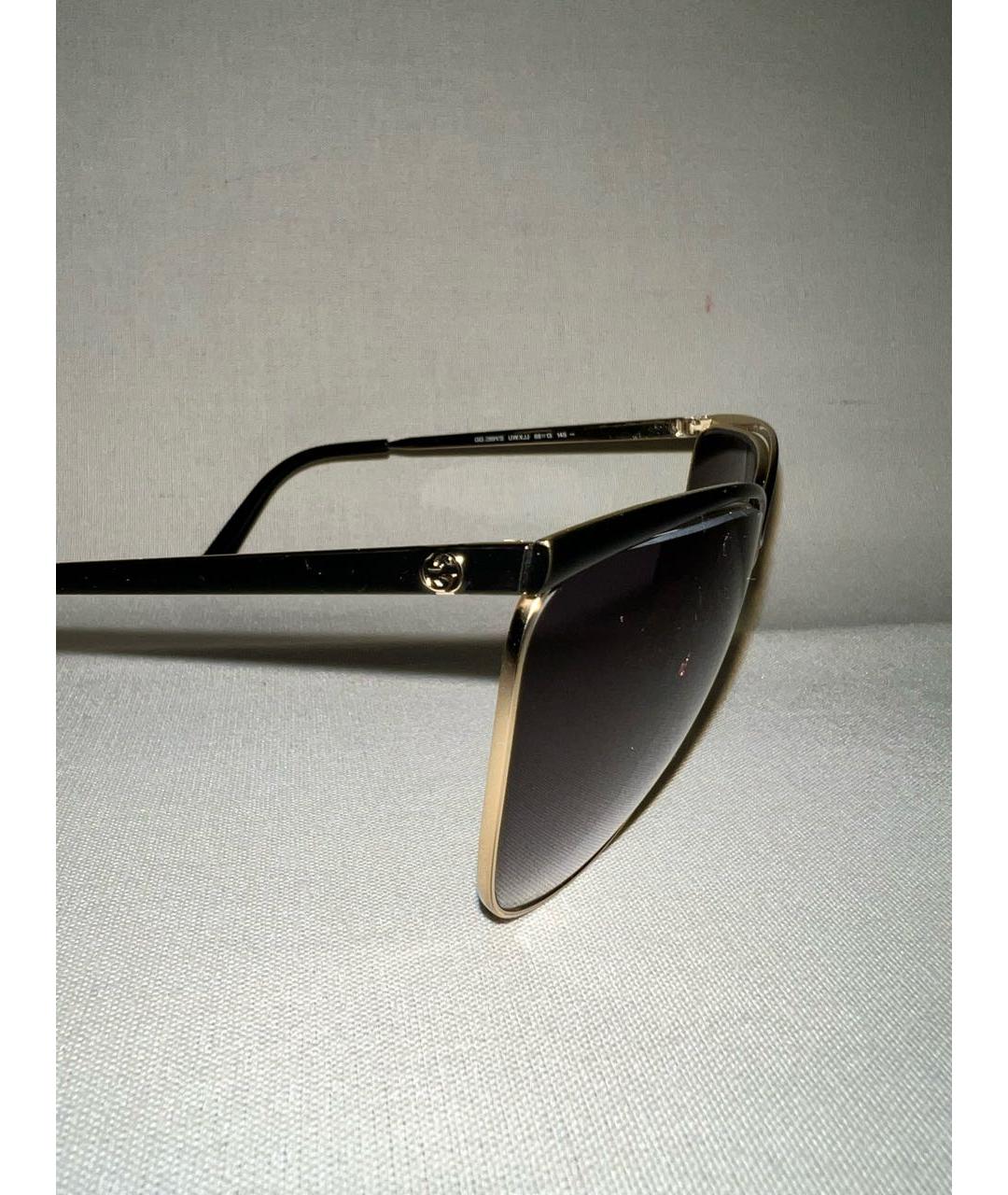 GUCCI Черные металлические солнцезащитные очки, фото 3