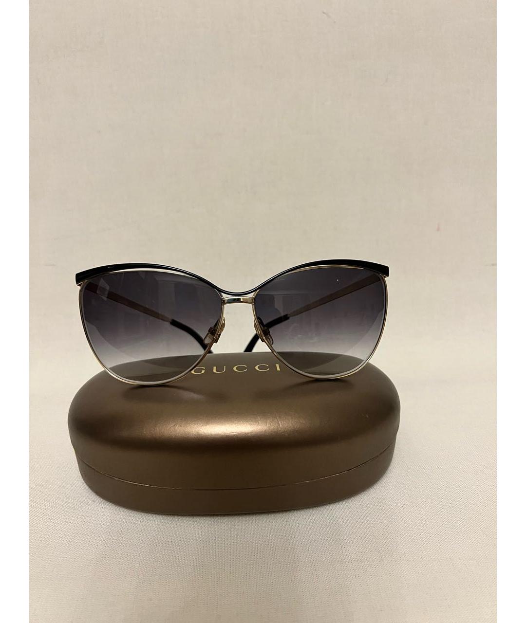 GUCCI Черные металлические солнцезащитные очки, фото 4