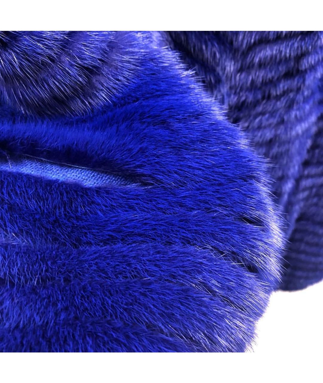 FABIO GAVAZZI Синяя меховая шуба, фото 2