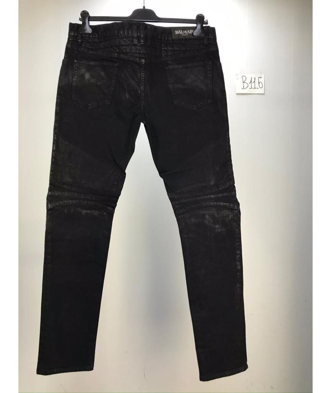 BALMAIN Черные хлопковые прямые джинсы, фото 2