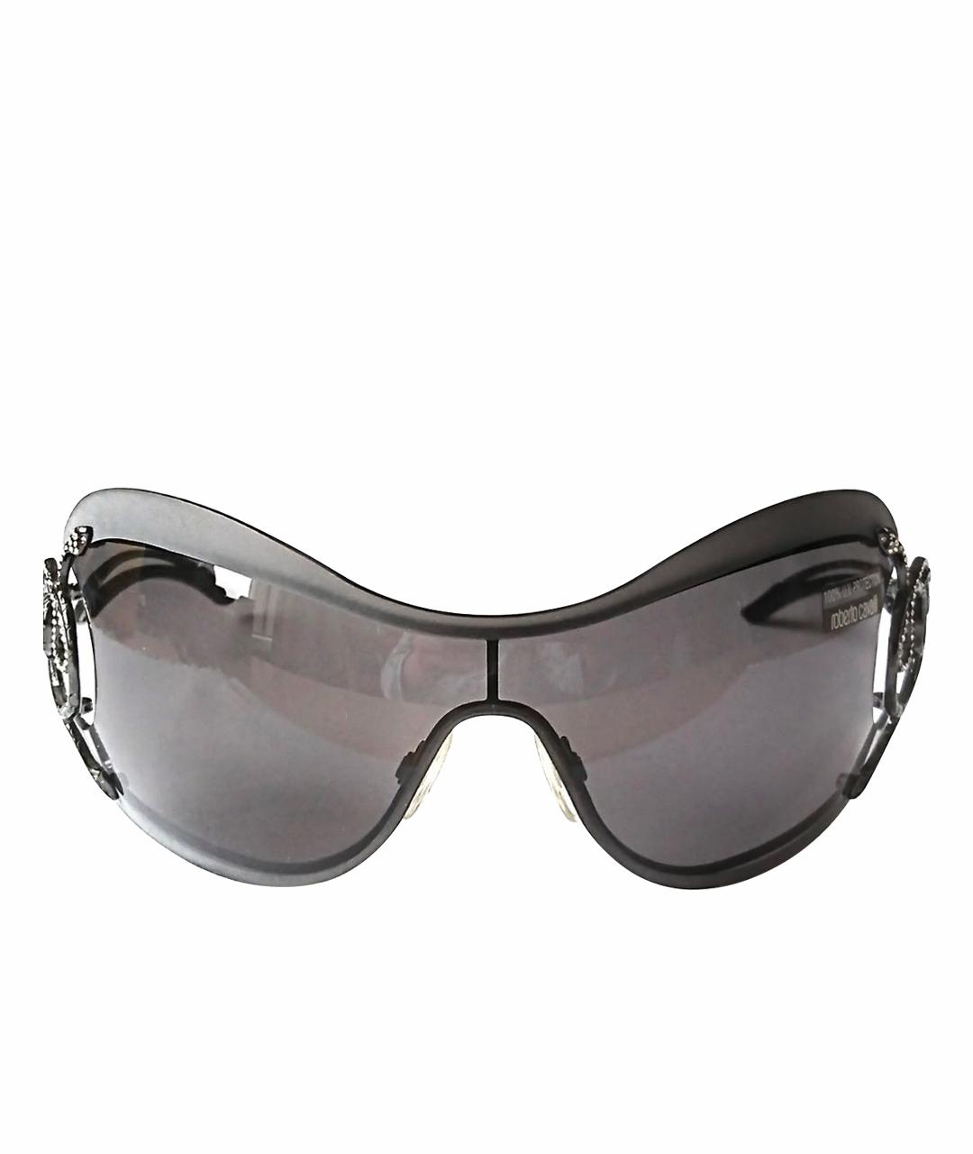 ROBERTO CAVALLI Антрацитовые металлические солнцезащитные очки, фото 1