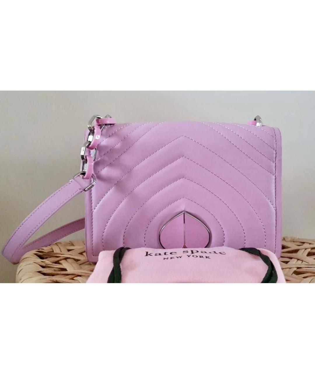 KATE SPADE Фиолетовая кожаная сумка через плечо, фото 4