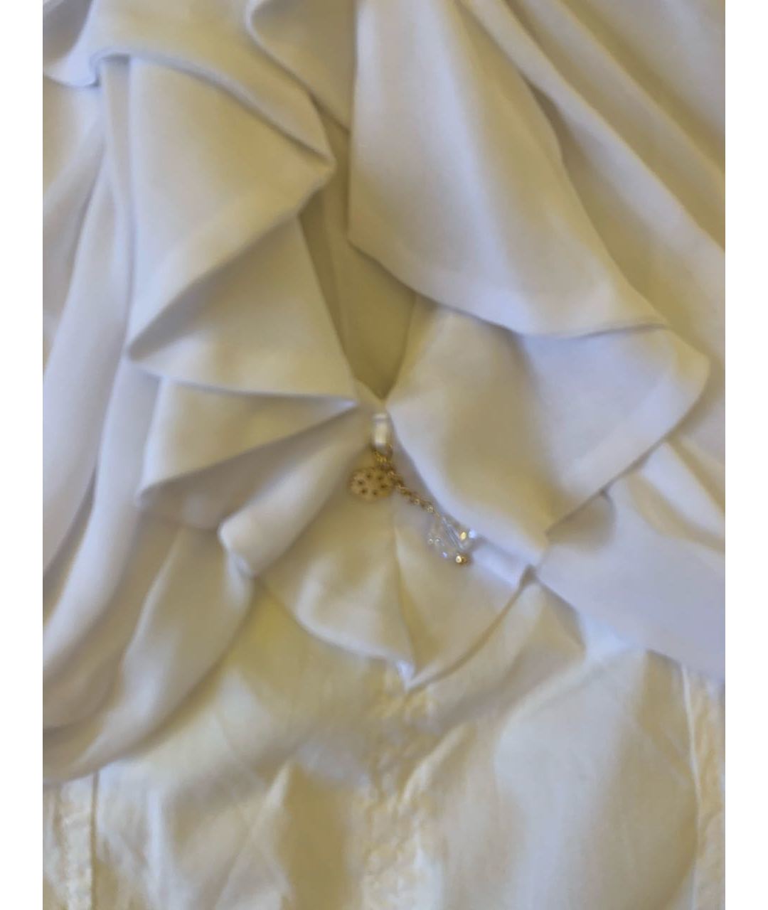 ELISABETTA FRANCHI Белая полиамидовая рубашка, фото 4