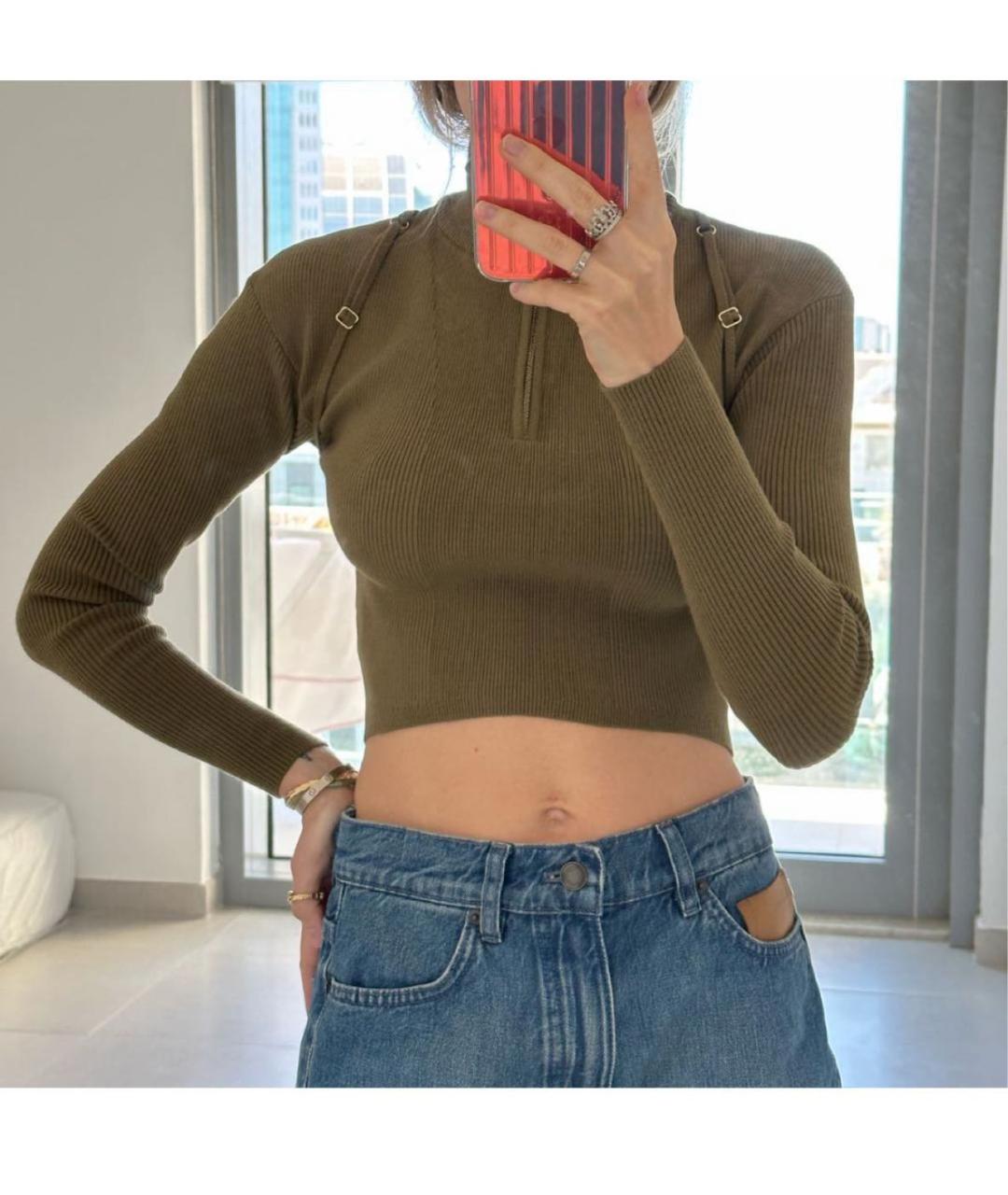 JACQUEMUS Хаки вискозный джемпер / свитер, фото 5
