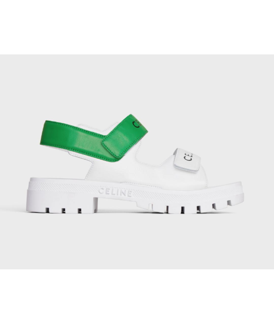 CELINE PRE-OWNED Белые кожаные сандалии, фото 4