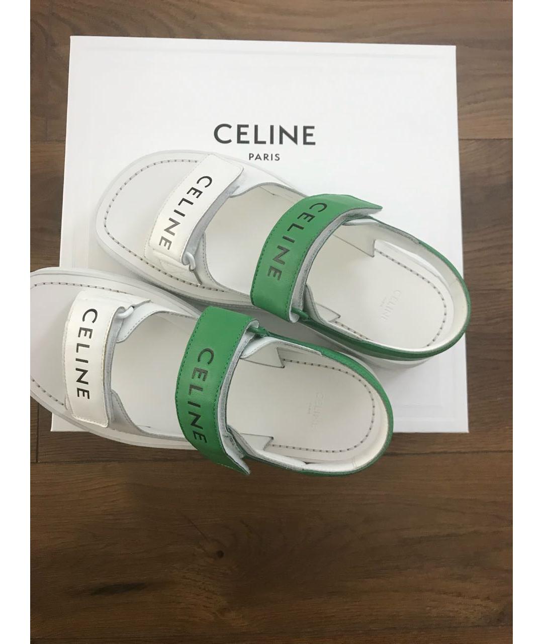 CELINE PRE-OWNED Белые кожаные сандалии, фото 3