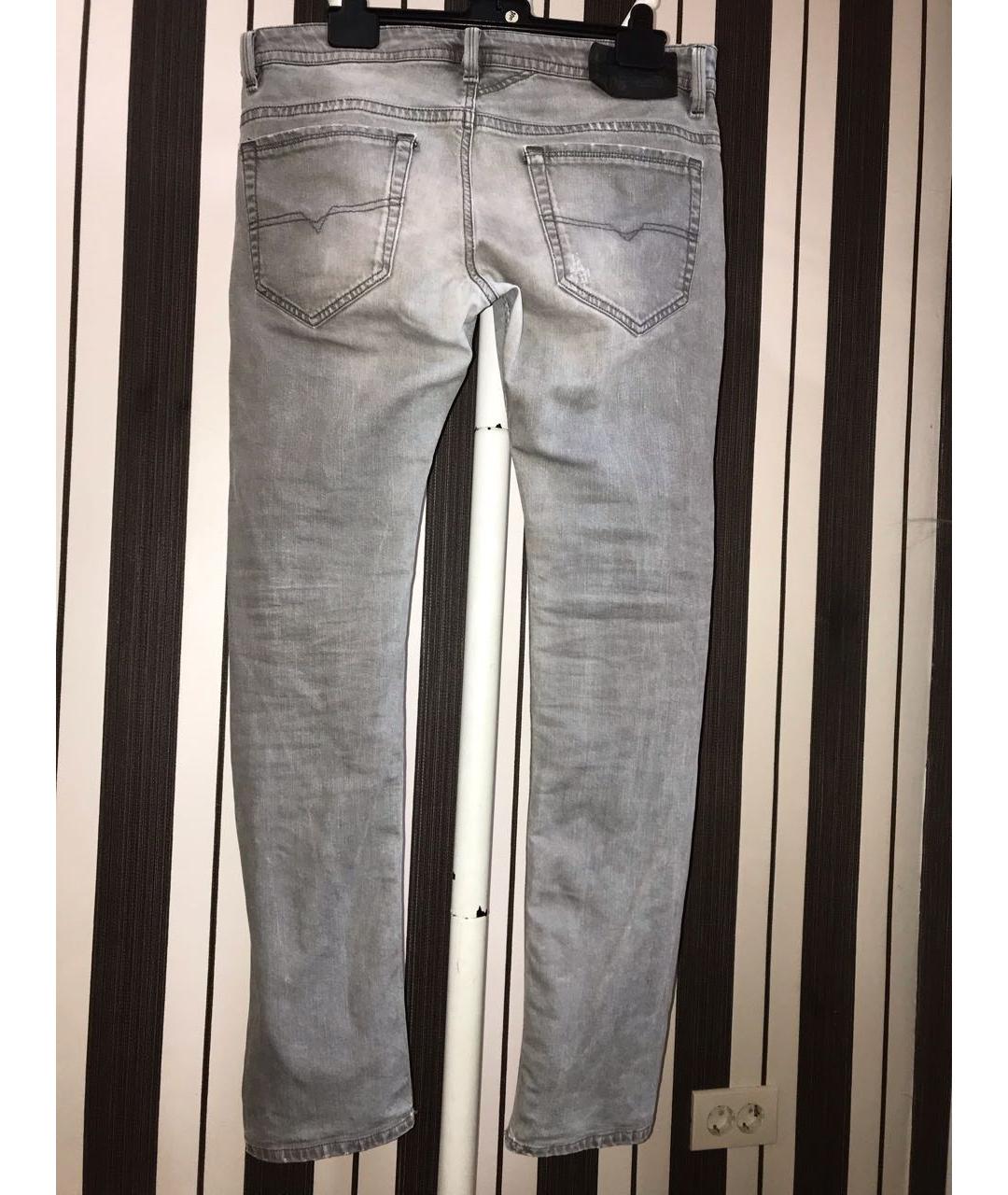 DIESEL Серые хлопковые джинсы скинни, фото 2