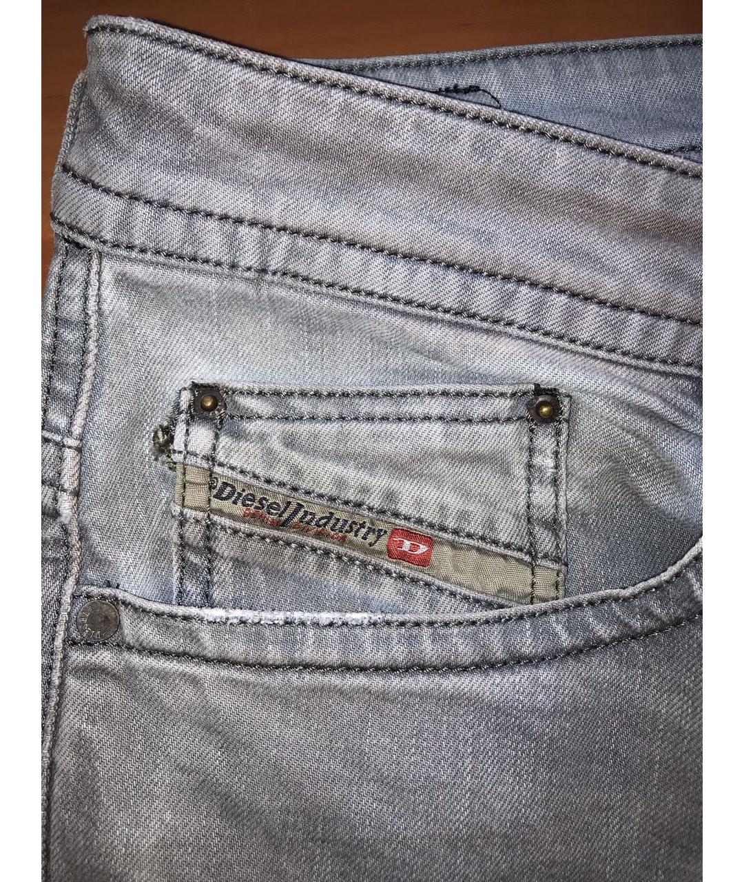 DIESEL Серые хлопковые джинсы скинни, фото 7