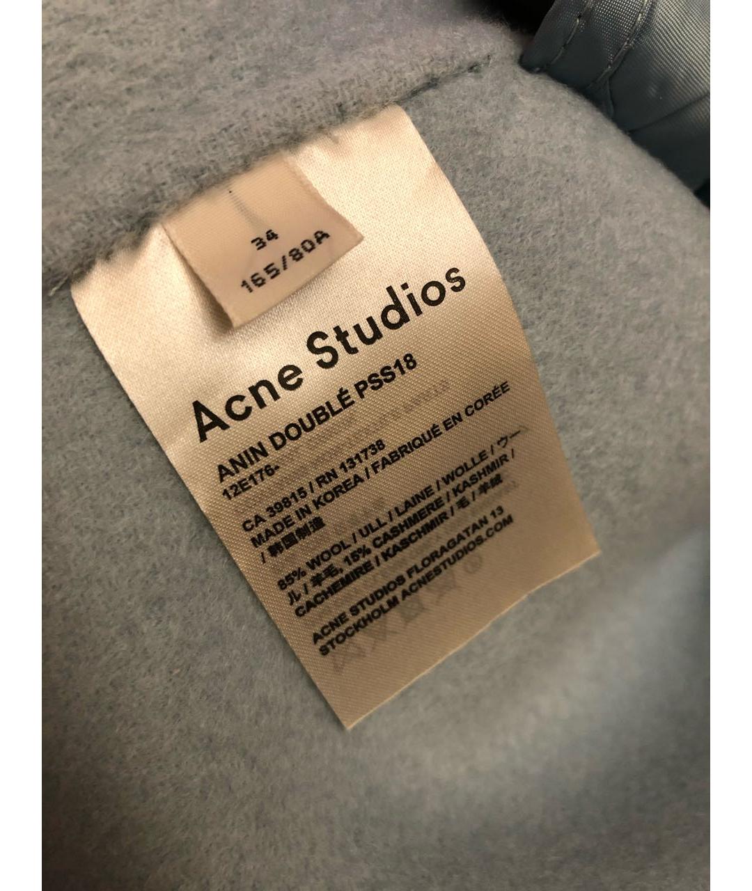 ACNE STUDIOS Голубое кашемировое пальто, фото 4