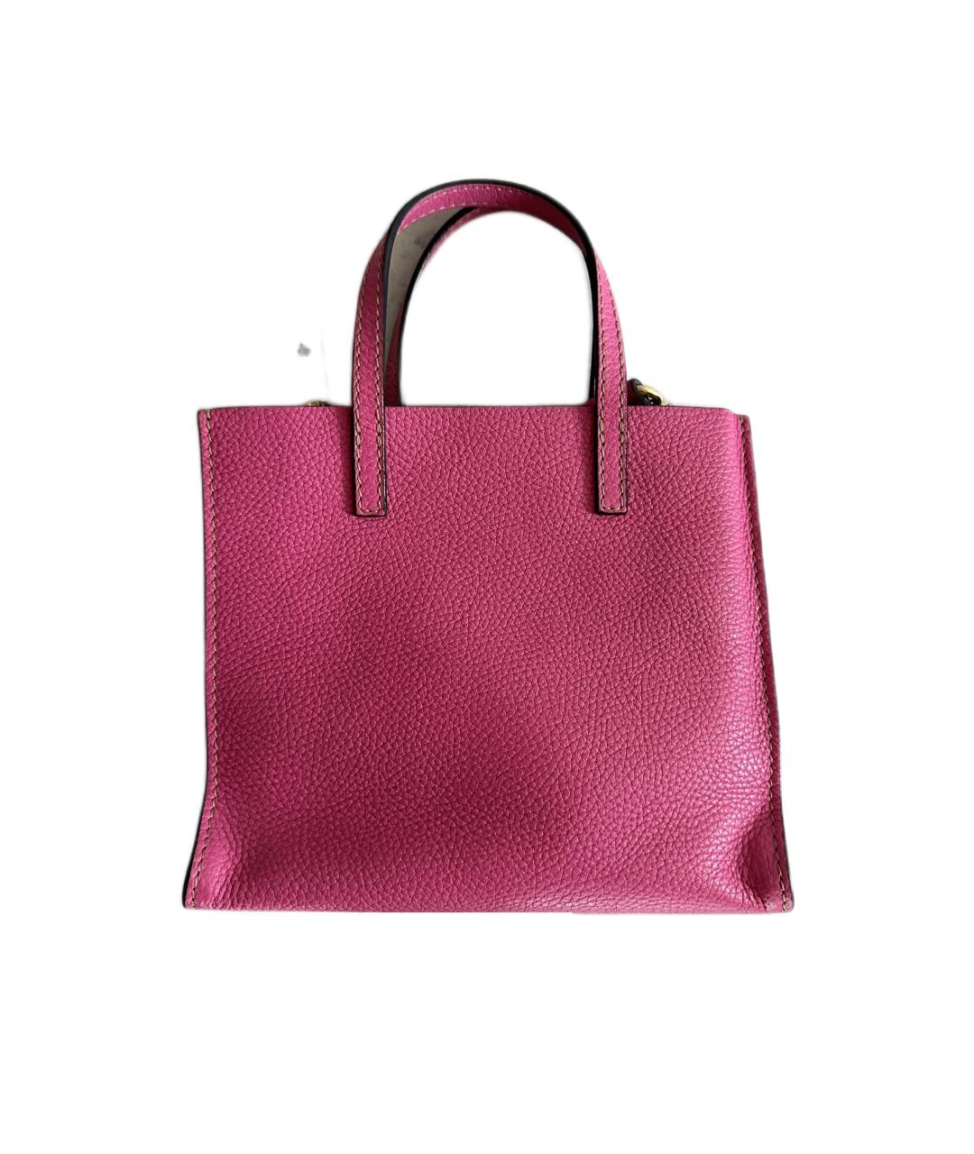 MARC JACOBS Розовая кожаная сумка с короткими ручками, фото 2