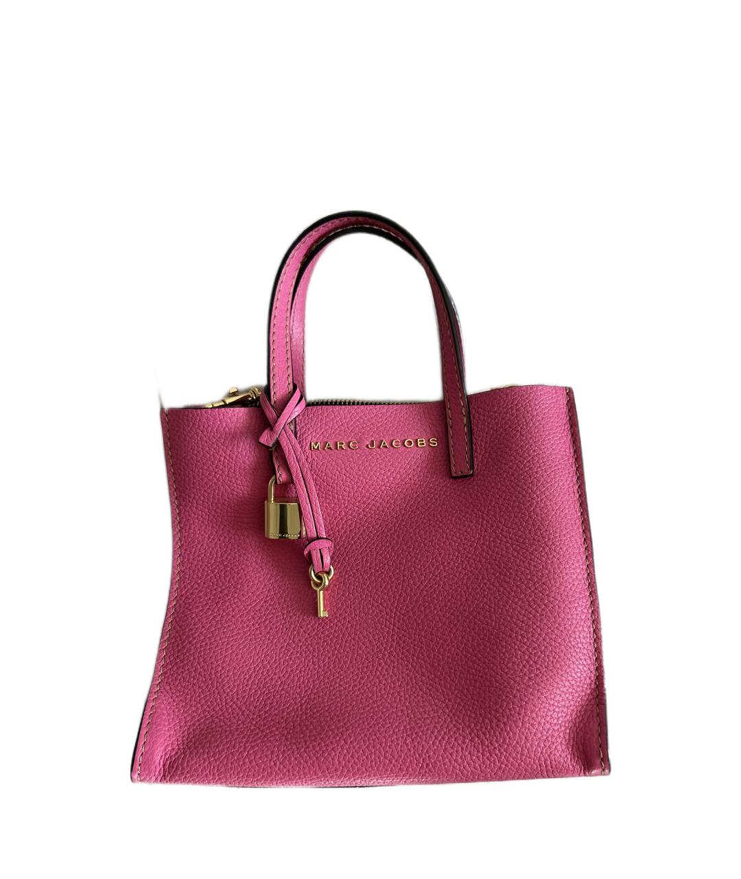 MARC JACOBS Розовая кожаная сумка с короткими ручками, фото 3