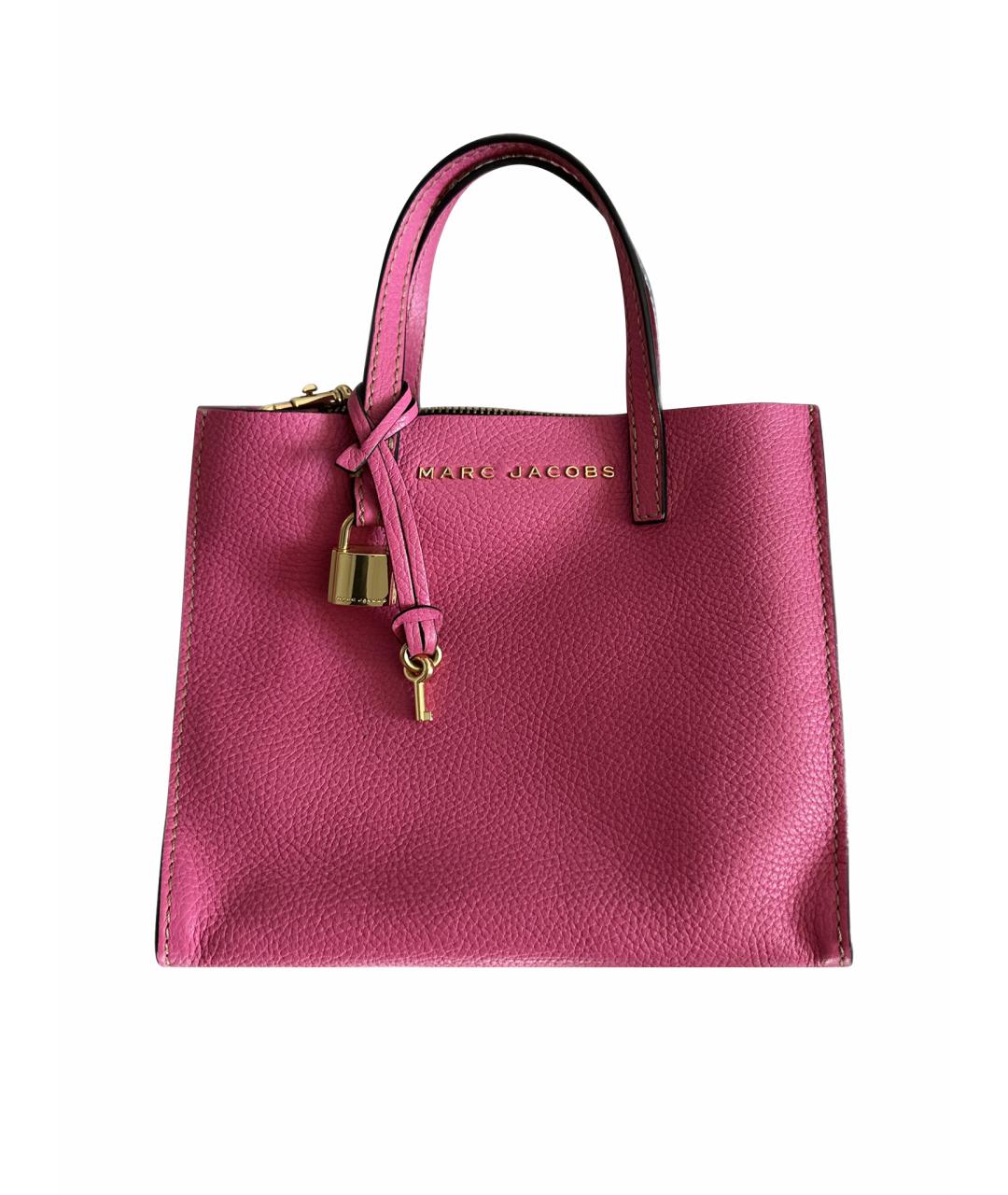 MARC JACOBS Розовая кожаная сумка с короткими ручками, фото 1