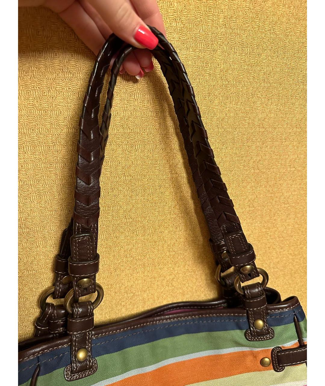 COACH Мульти кожаная сумка с короткими ручками, фото 6