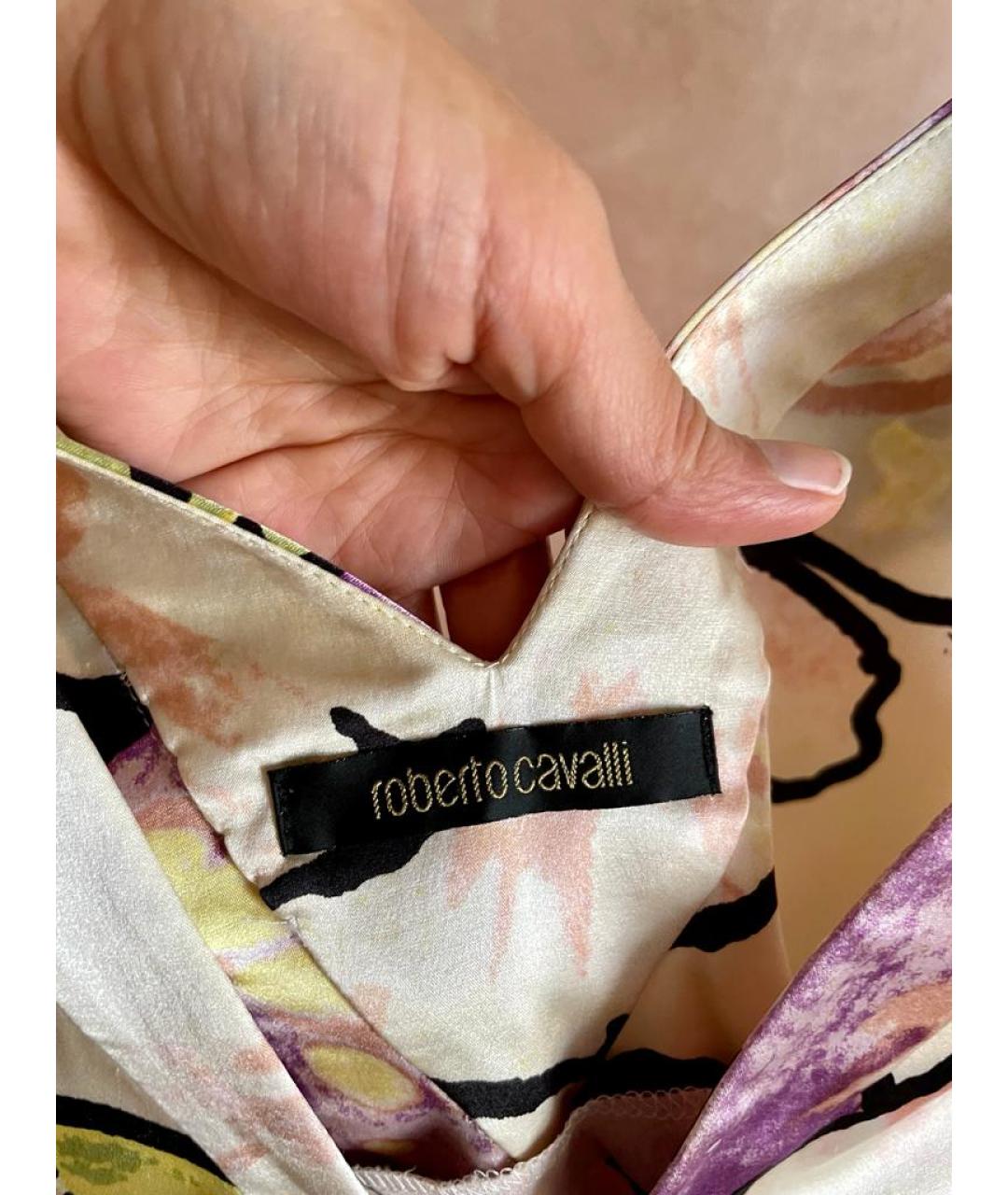 ROBERTO CAVALLI Фиолетовая шелковая майка, фото 4