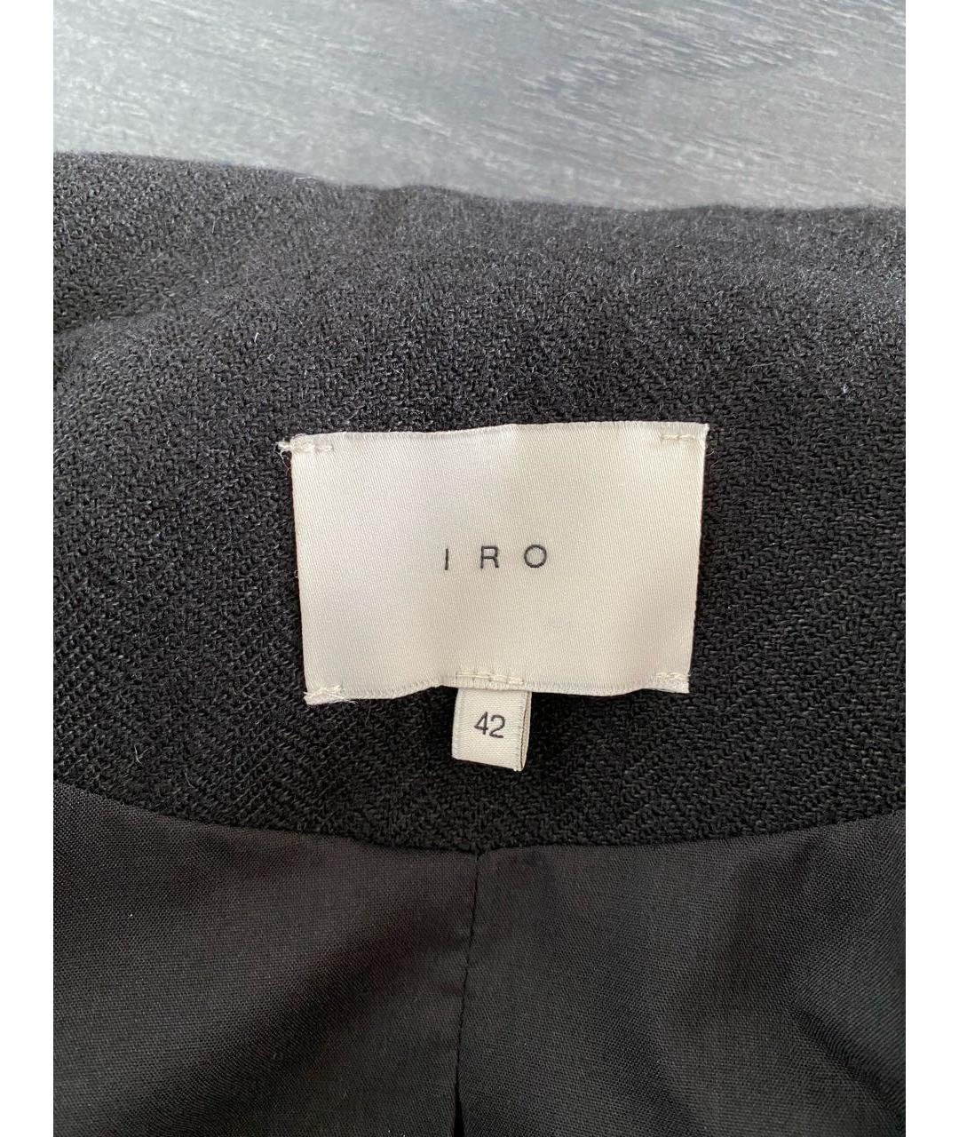 IRO Черное шерстяное пальто, фото 3