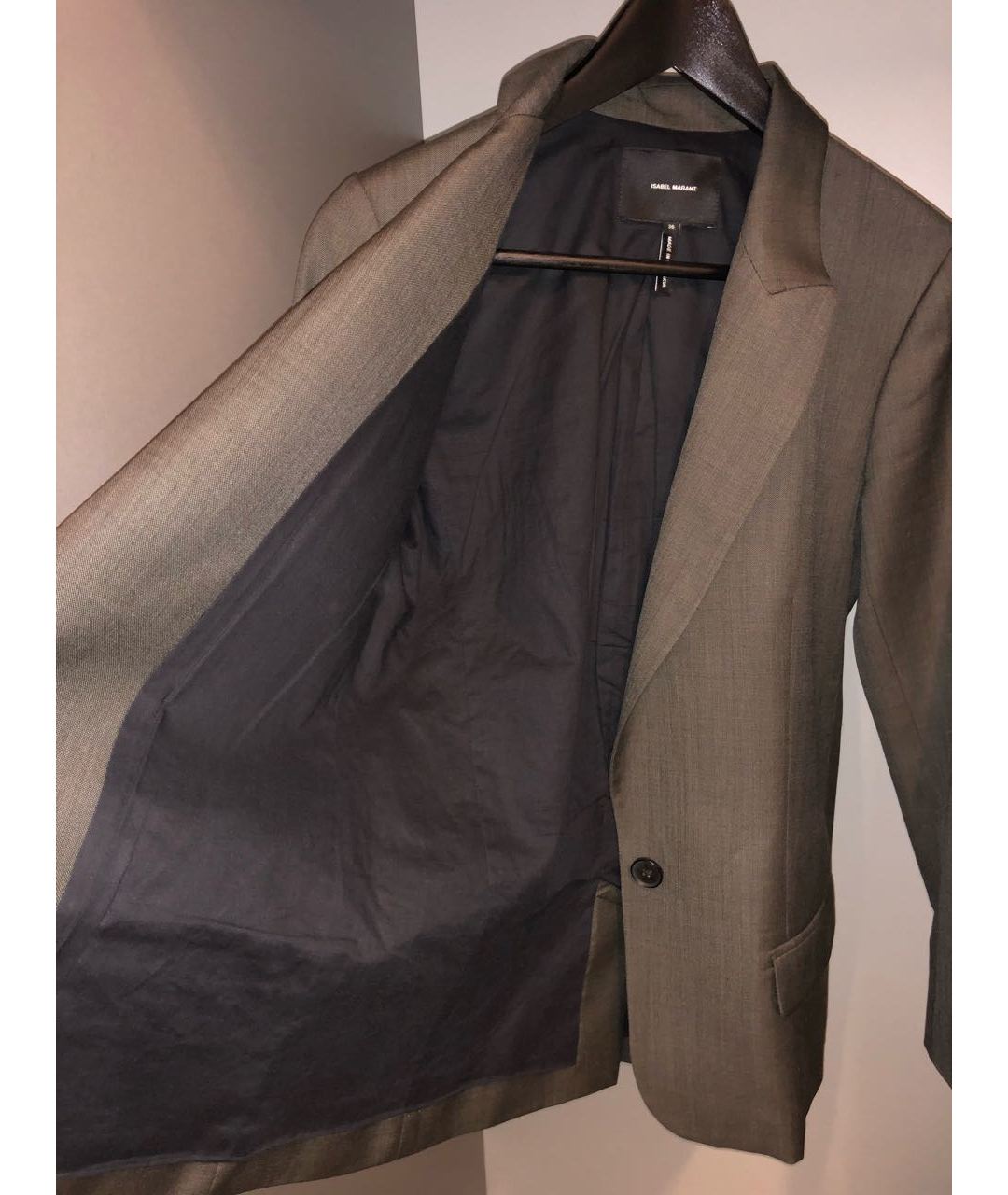 ISABEL MARANT Хаки шерстяной жакет/пиджак, фото 4