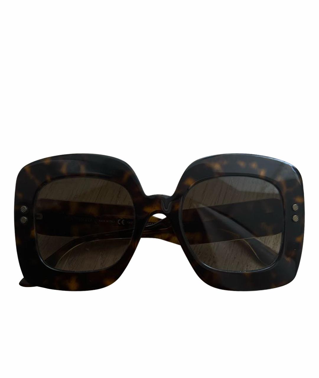BOTTEGA VENETA Коричневые пластиковые солнцезащитные очки, фото 1