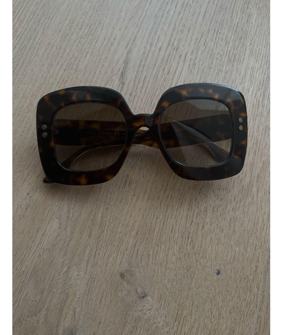 BOTTEGA VENETA Коричневые пластиковые солнцезащитные очки, фото 5