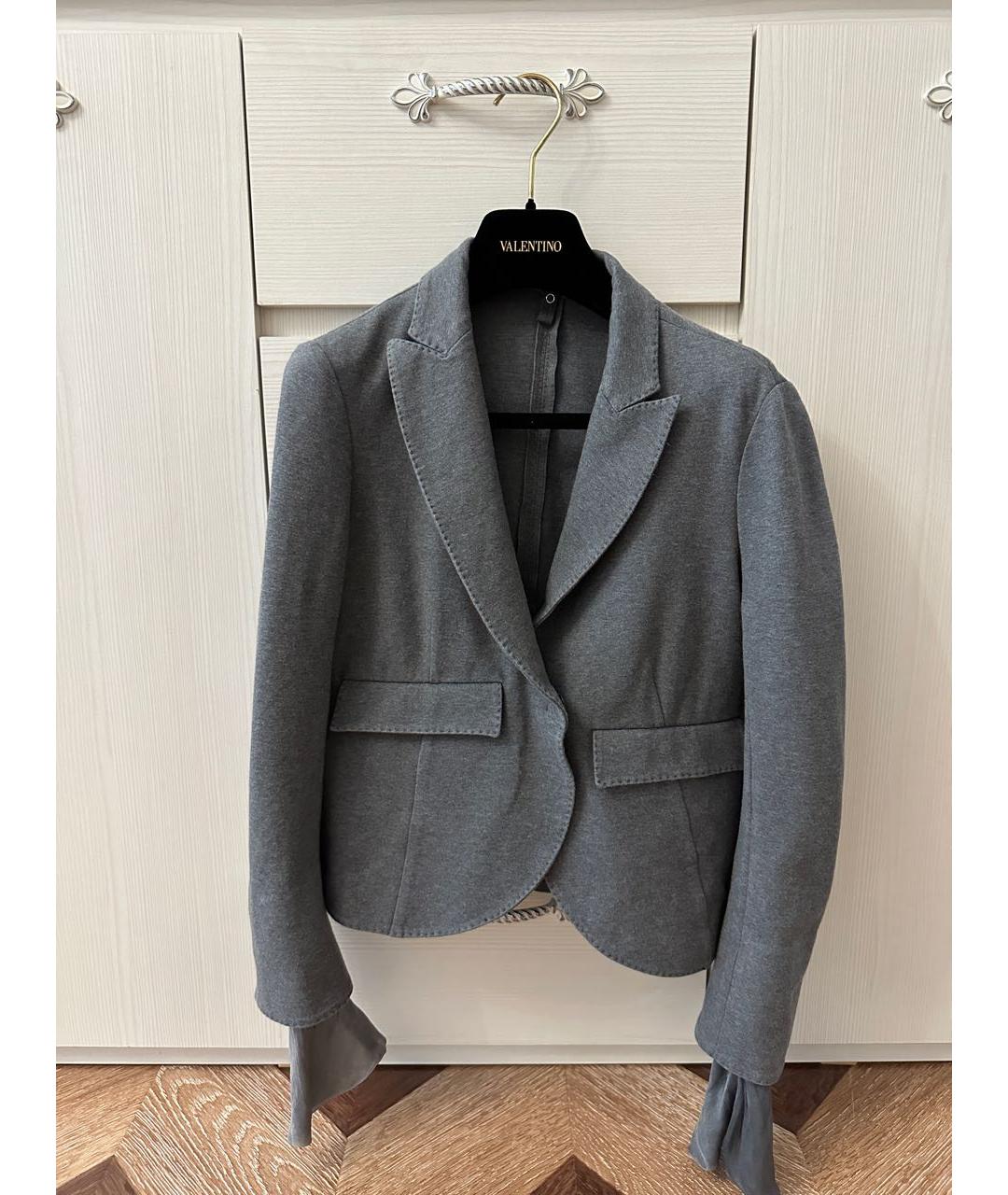 BRUNELLO CUCINELLI Серый хлопковый жакет/пиджак, фото 9