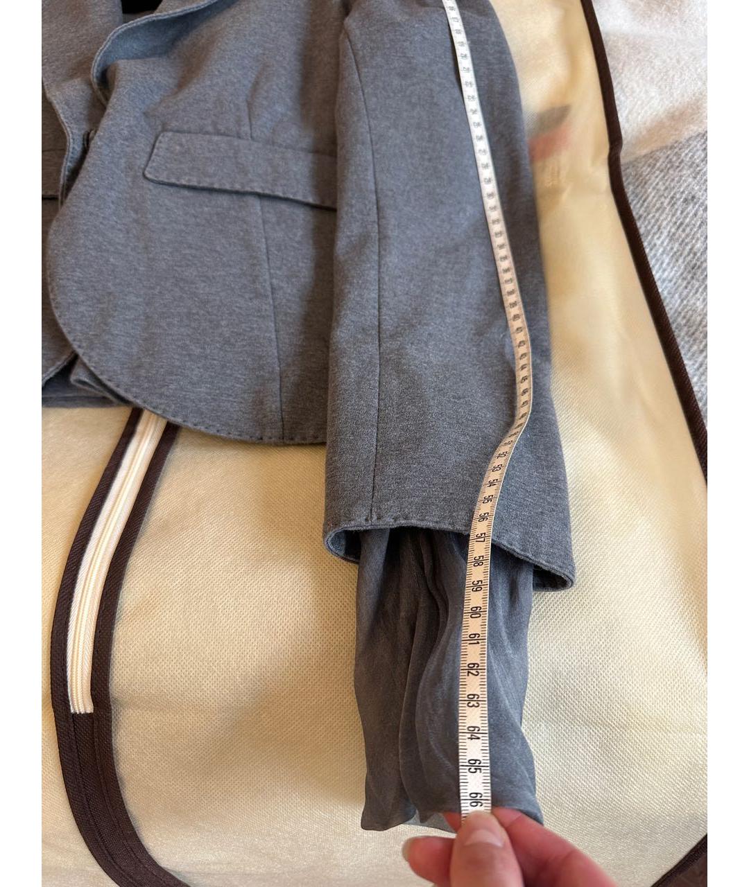 BRUNELLO CUCINELLI Серый хлопковый жакет/пиджак, фото 7