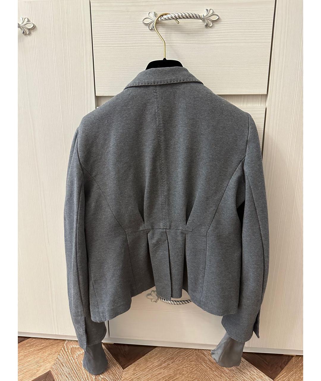 BRUNELLO CUCINELLI Серый хлопковый жакет/пиджак, фото 2