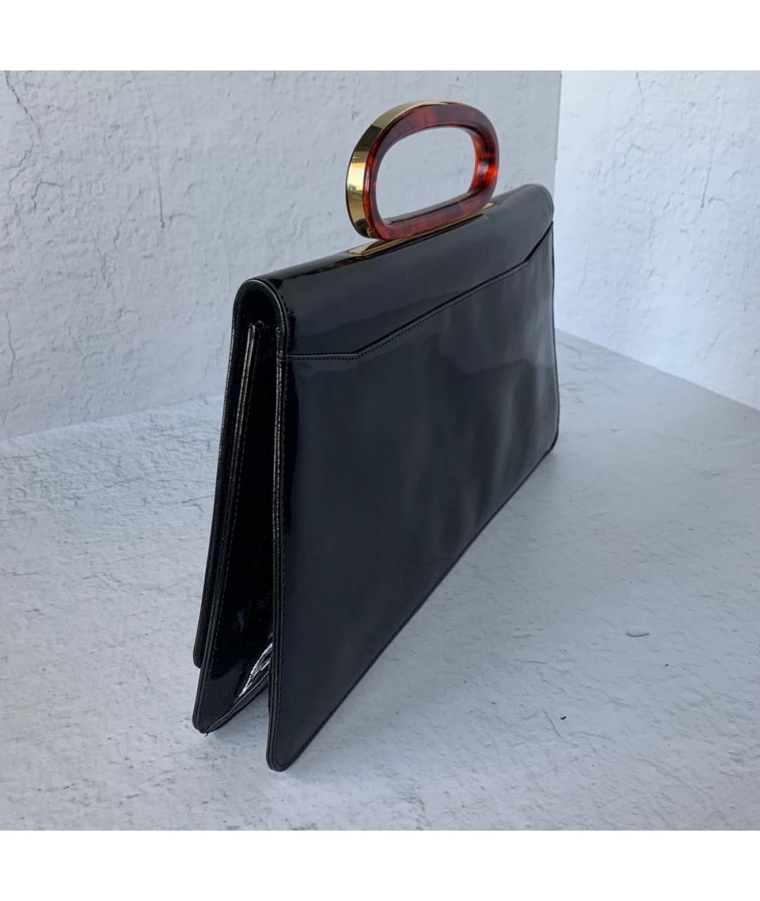 BALLY Черная сумка с короткими ручками из лакированной кожи, фото 7