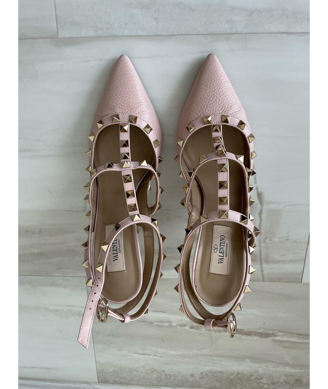 VALENTINO Розовые кожаные туфли, фото 3
