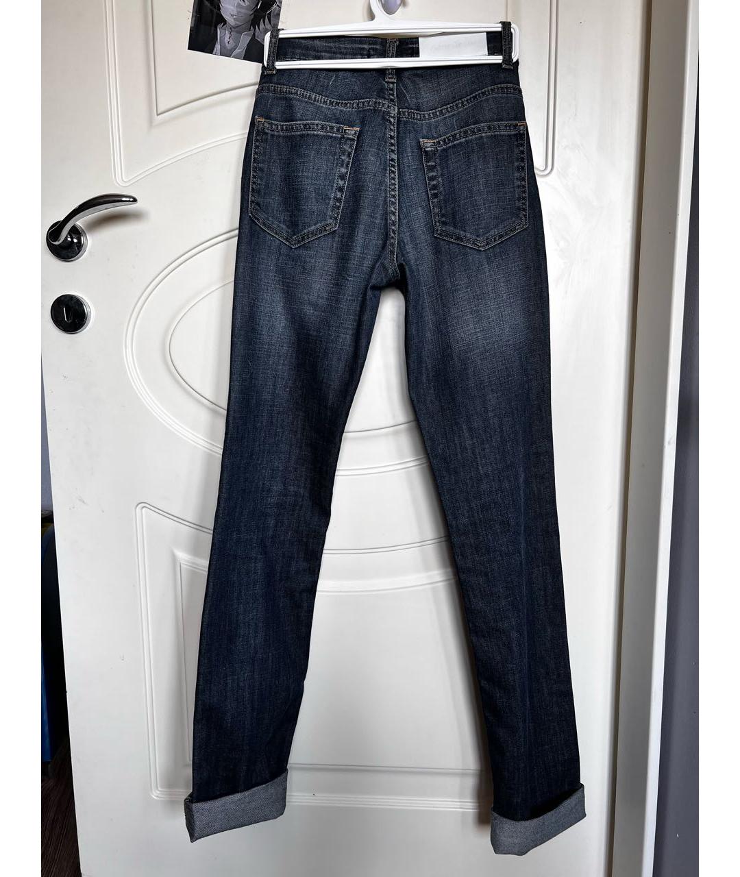 ACNE STUDIOS Темно-синие хлопковые прямые джинсы, фото 2