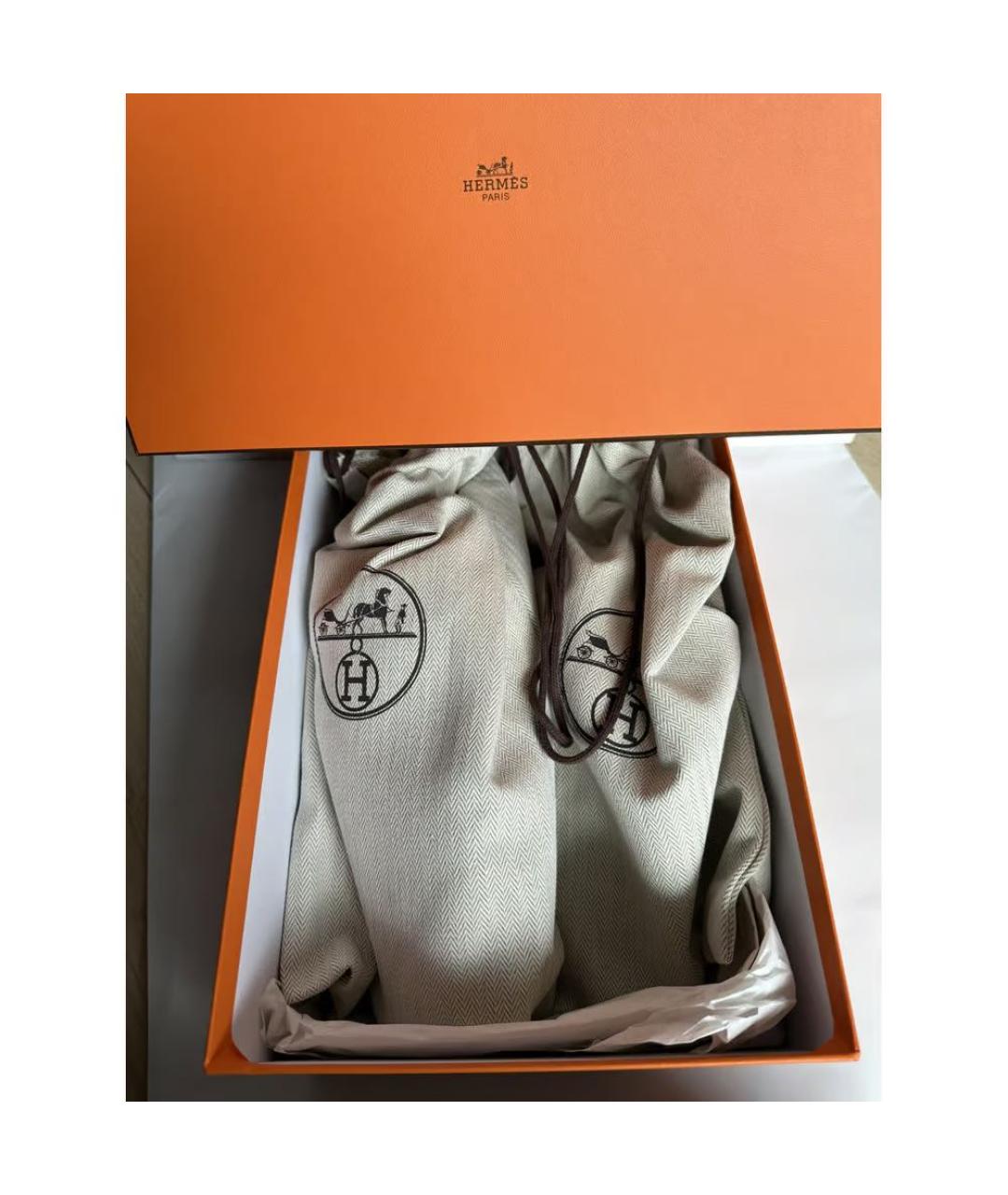 HERMES Бежевые замшевые сандалии, фото 7