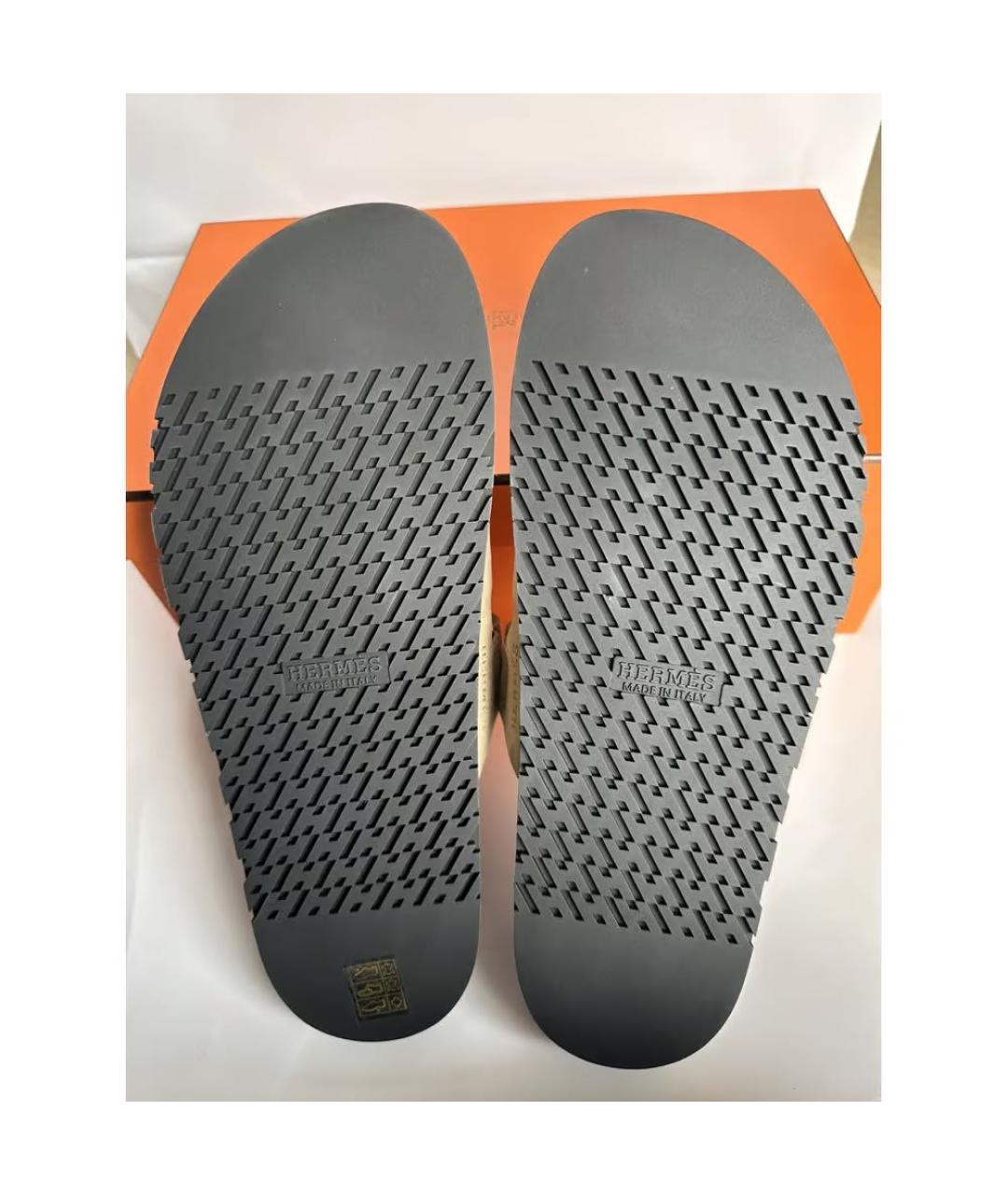 HERMES Бежевые замшевые сандалии, фото 6