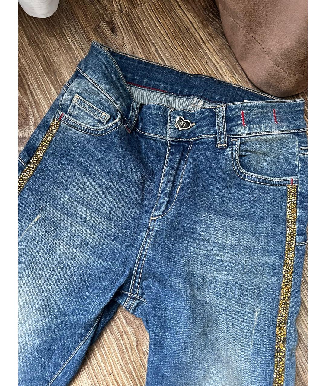 TWIN-SET Синие хлопко-эластановые джинсы слим, фото 4