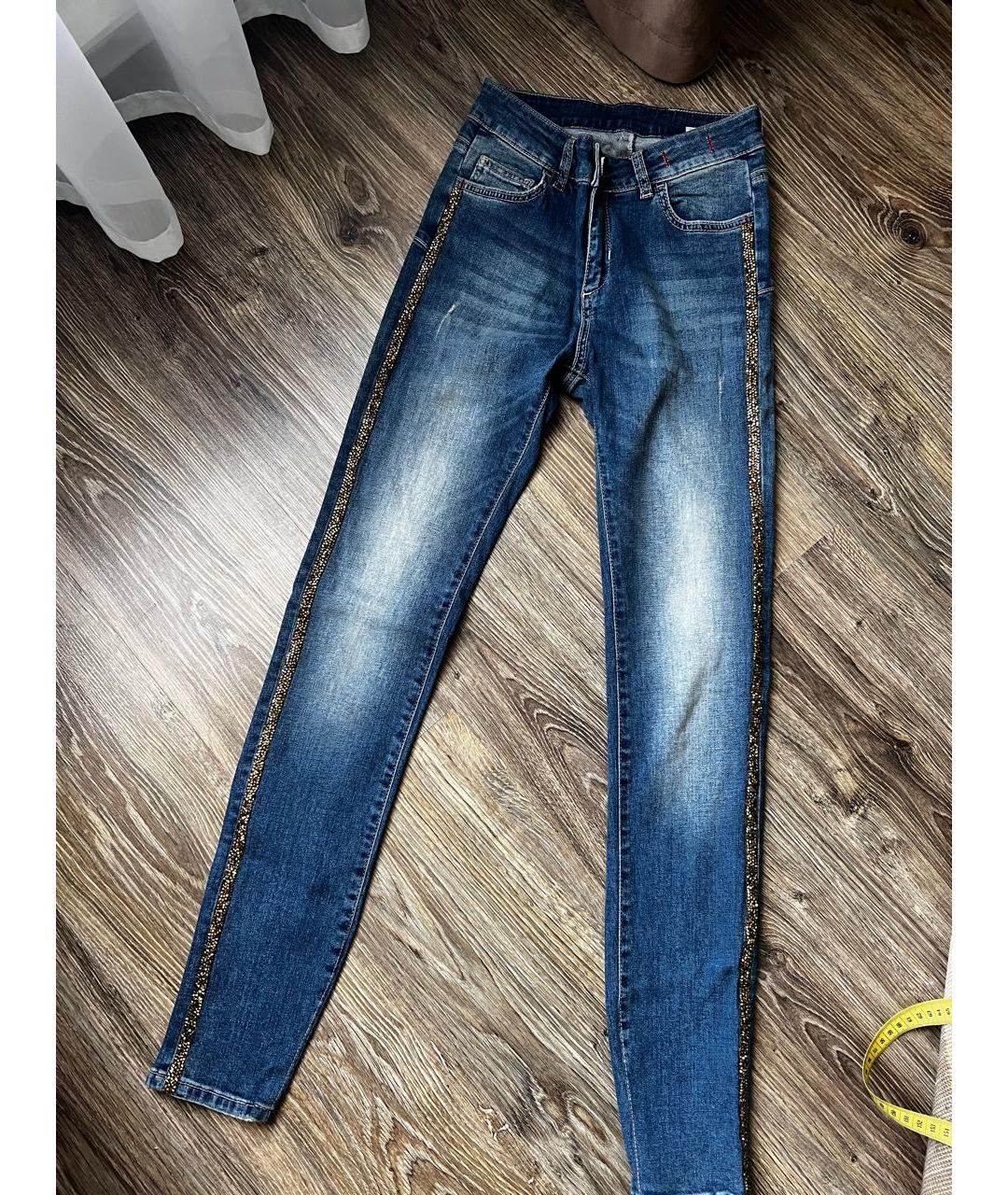 TWIN-SET Синие хлопко-эластановые джинсы слим, фото 6