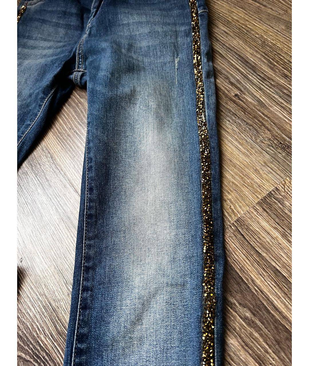TWIN-SET Синие хлопко-эластановые джинсы слим, фото 7
