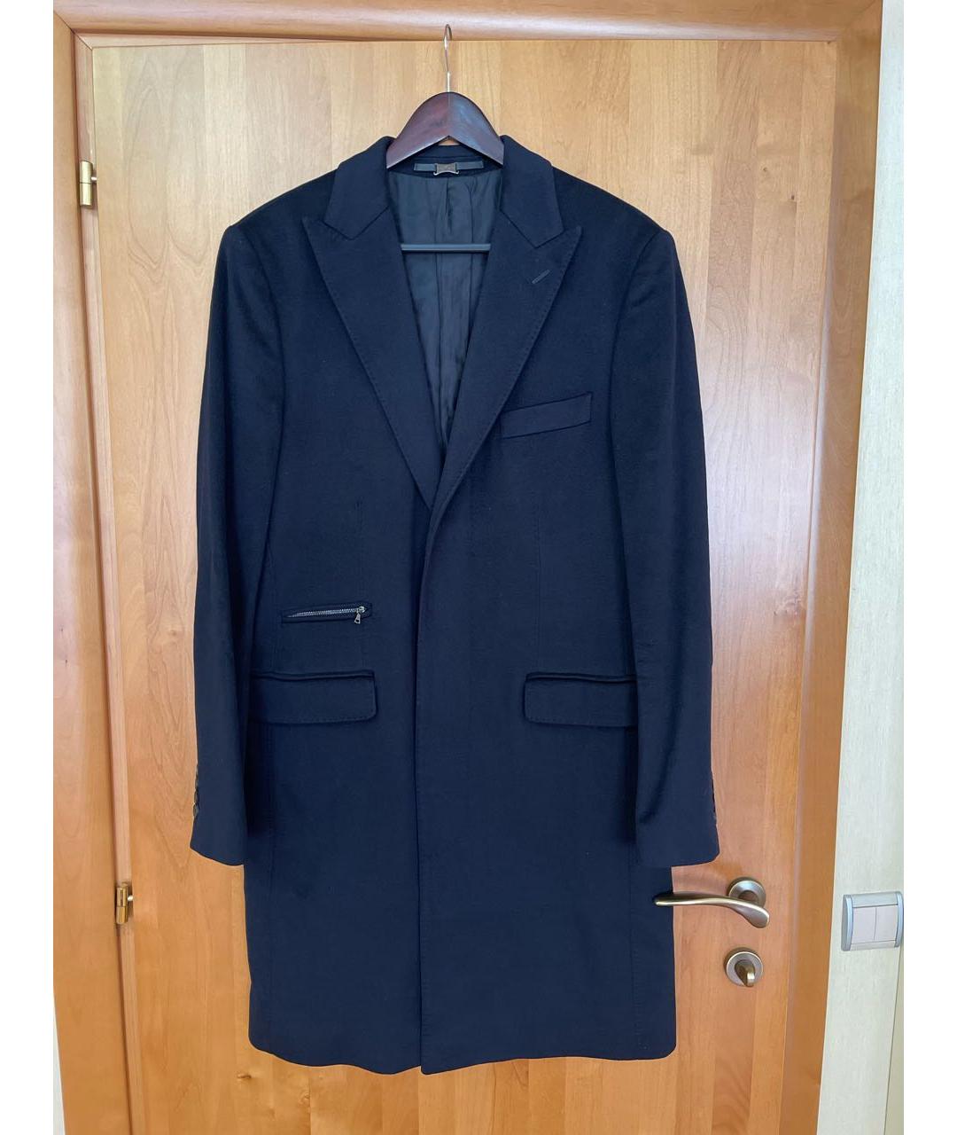 JOHN RICHMOND Темно-синее шерстяное пальто, фото 8