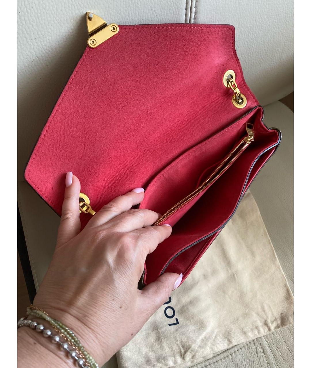 LOUIS VUITTON Красная кожаная сумка через плечо, фото 3