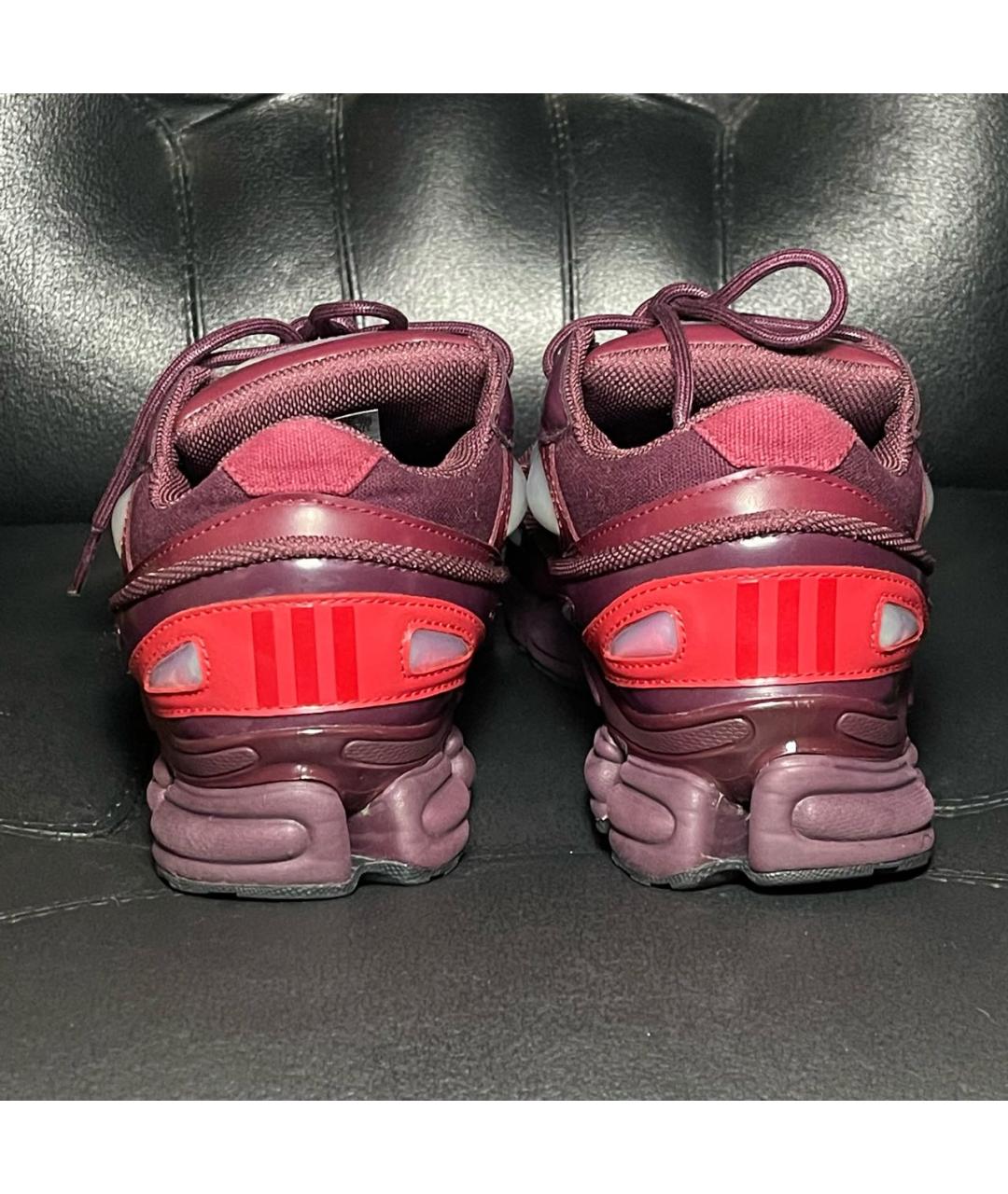 ADIDAS X RAF SIMONS Бордовые текстильные низкие кроссовки / кеды, фото 2