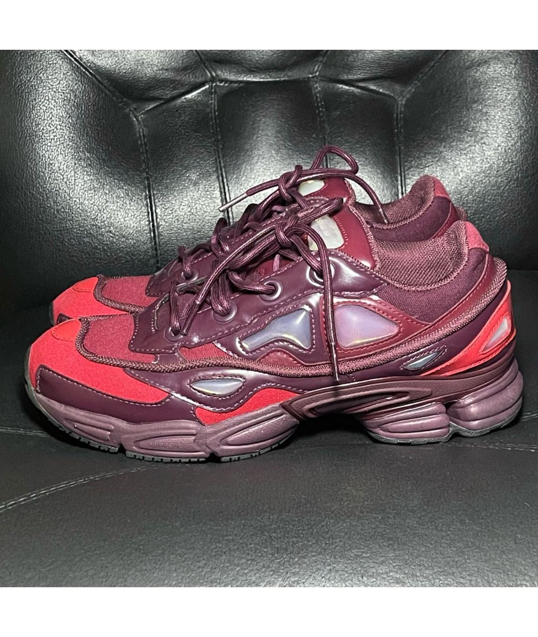 ADIDAS X RAF SIMONS Бордовые текстильные низкие кроссовки / кеды, фото 3