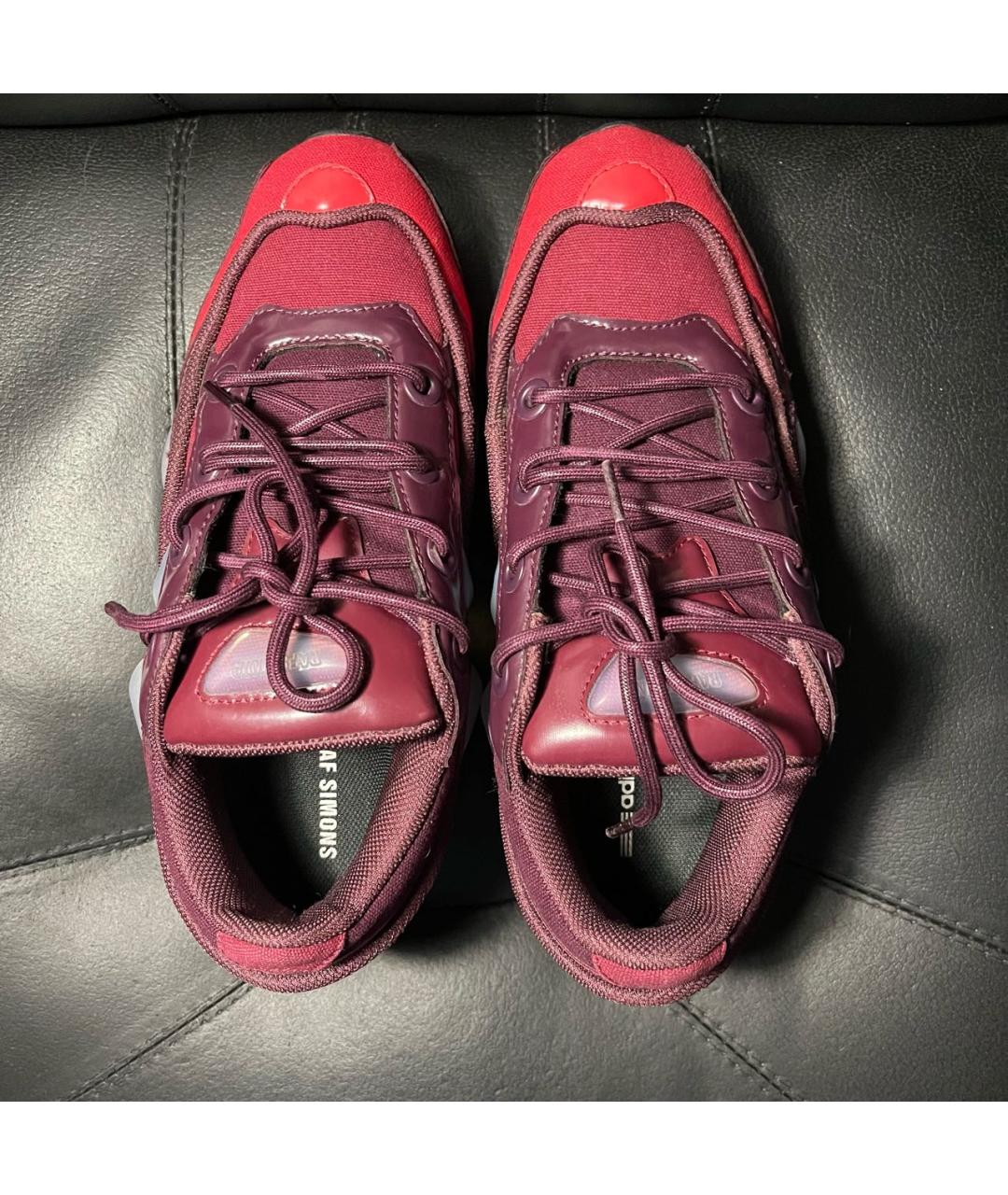 ADIDAS X RAF SIMONS Бордовые текстильные низкие кроссовки / кеды, фото 6