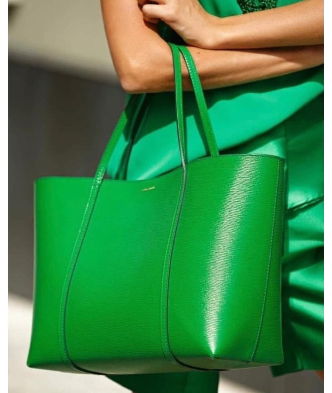 DOLCE&GABBANA Зеленая кожаная сумка тоут, фото 8