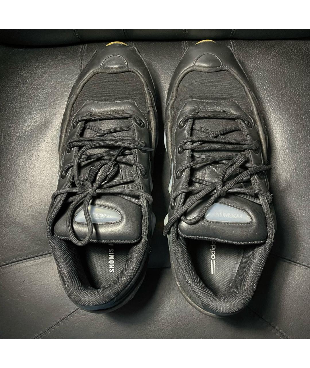 ADIDAS X RAF SIMONS Черные кожаные низкие кроссовки / кеды, фото 6