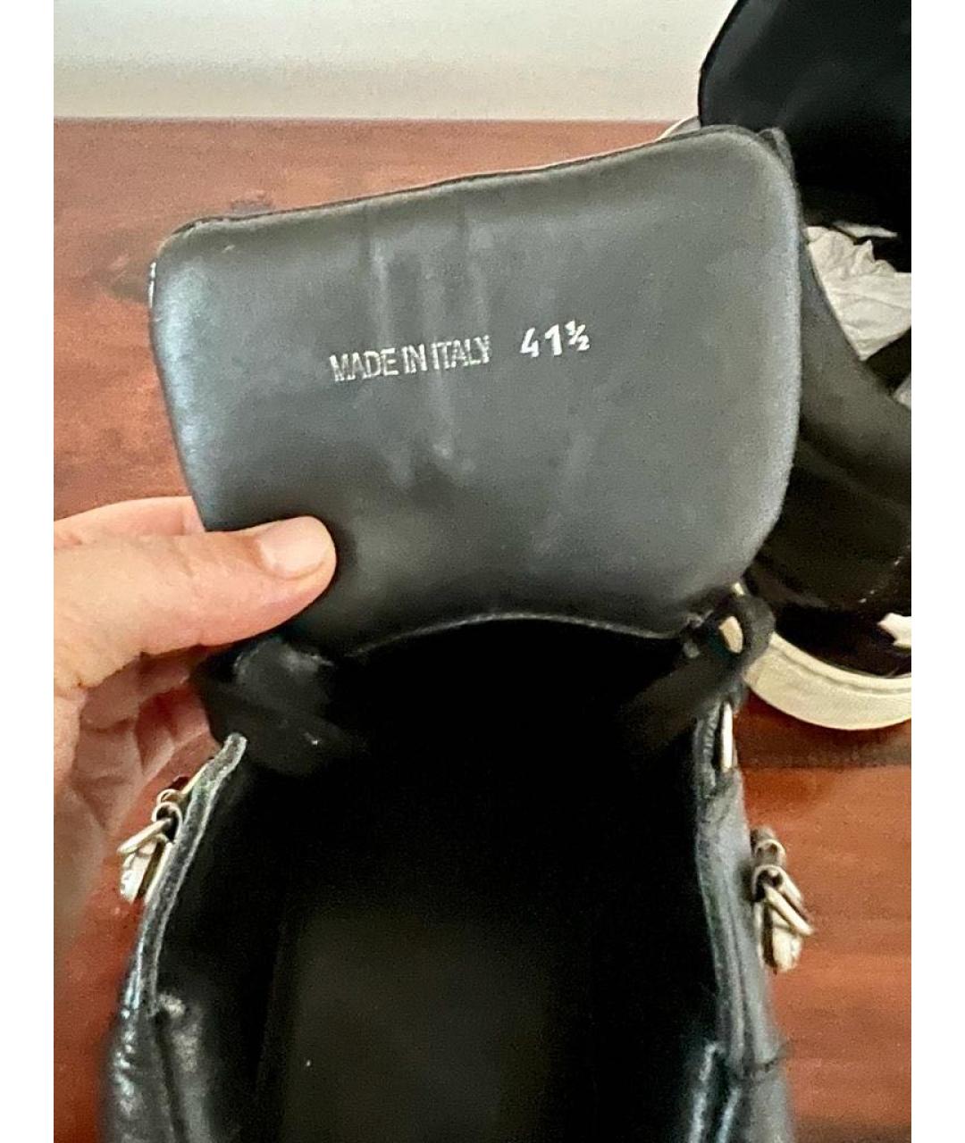 DSQUARED2 Черные кожаные низкие кроссовки / кеды, фото 4