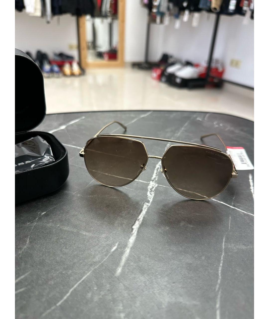 MARC JACOBS Золотые металлические солнцезащитные очки, фото 2