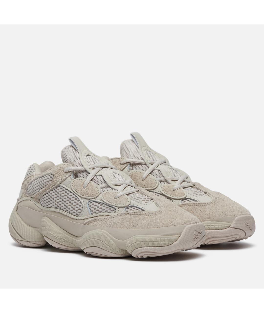 ADIDAS YEEZY Бежевые замшевые низкие кроссовки / кеды, фото 3