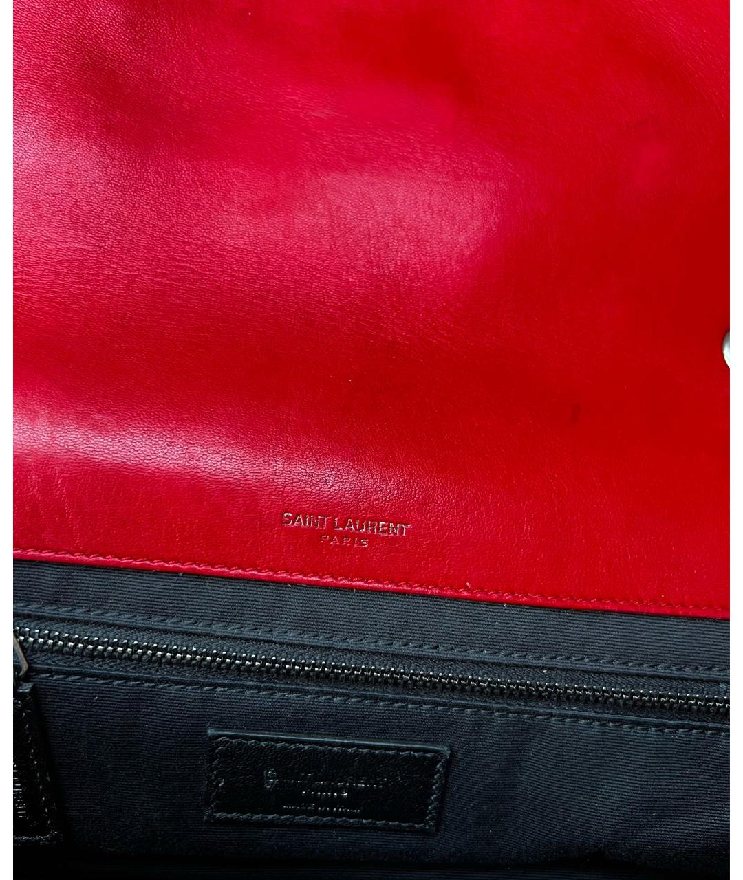 SAINT LAURENT Красная кожаная сумка через плечо, фото 4