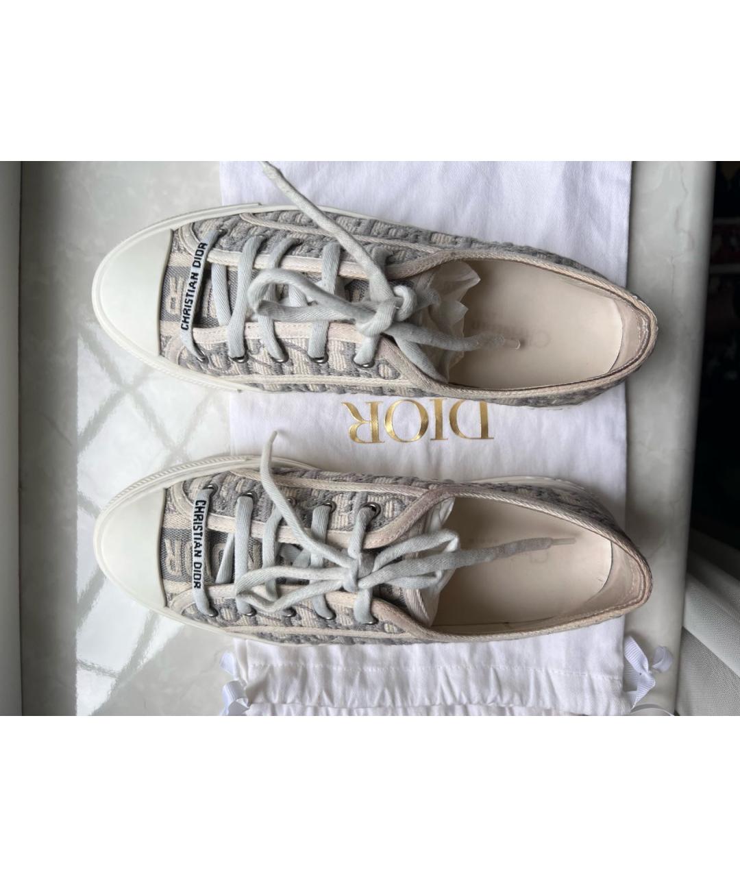 CHRISTIAN DIOR Серые текстильные кеды, фото 2