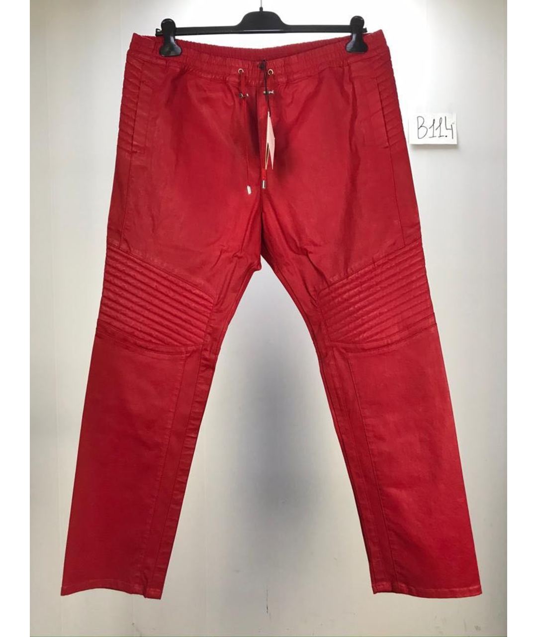 BALMAIN Красные повседневные брюки, фото 6