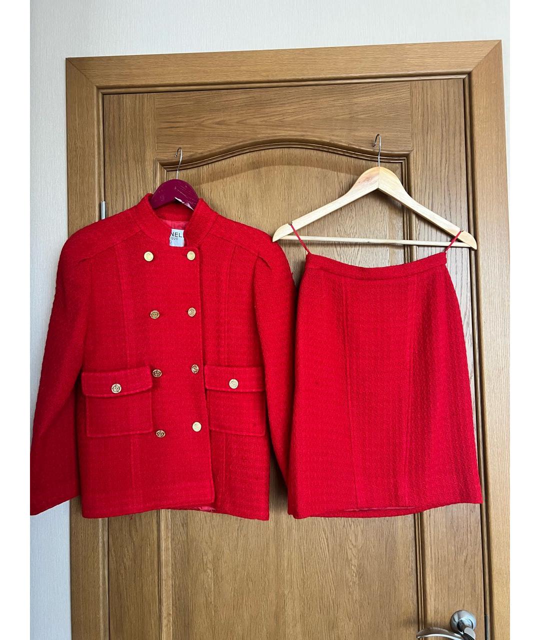 CHANEL PRE-OWNED Красный хлопковый костюм с юбками, фото 8